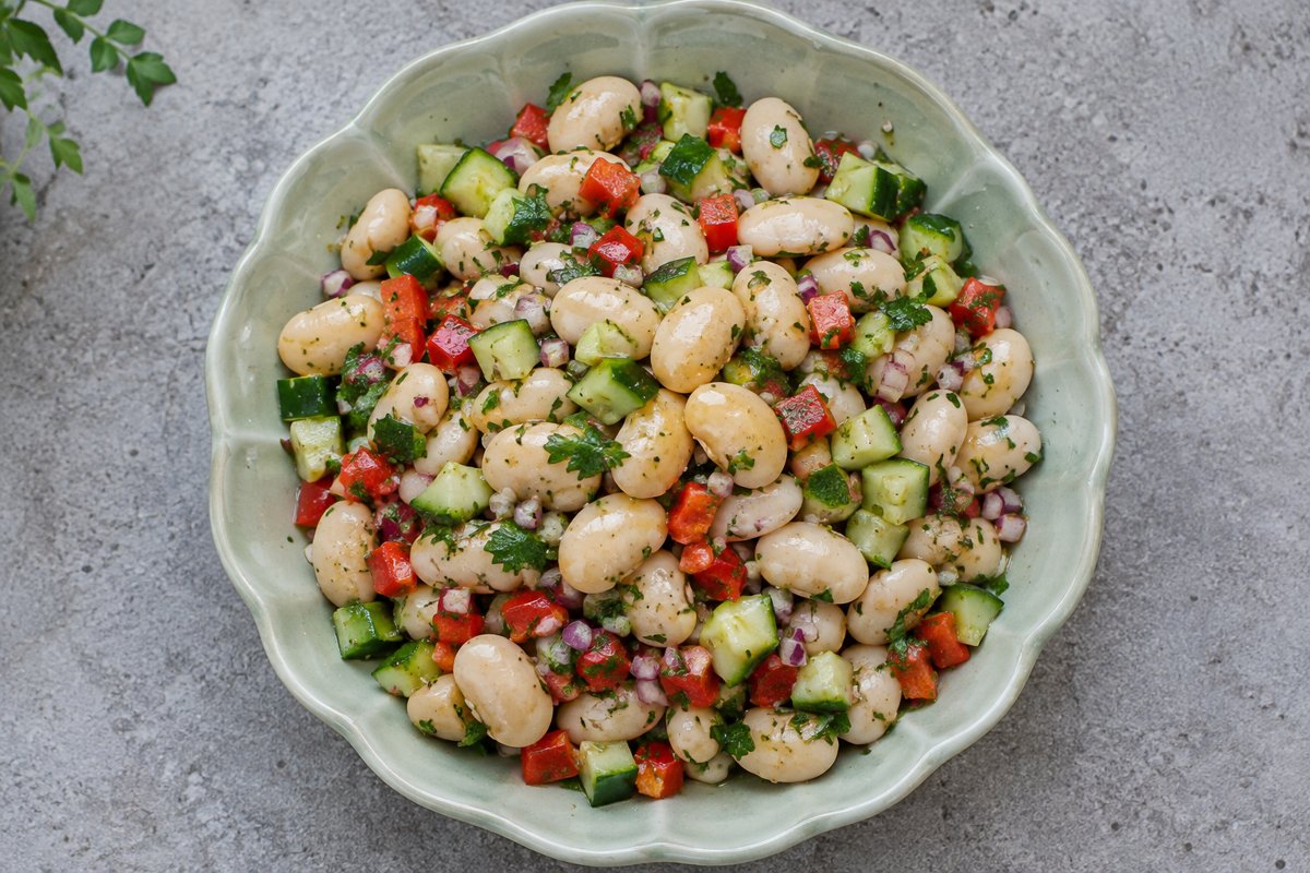 Butter Bean Salad – homemade traditional South African recipe, plated and ready to serve