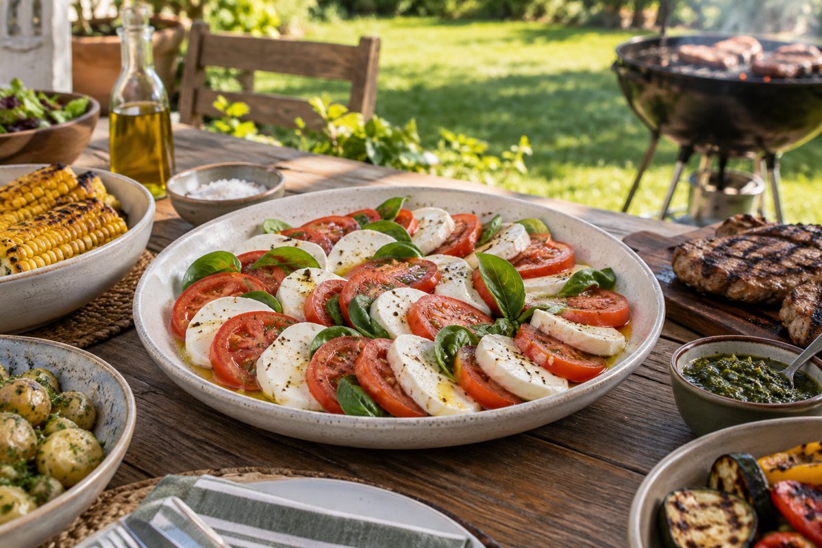 Caprese Salad – homemade traditional South African recipe, plated and ready to serve