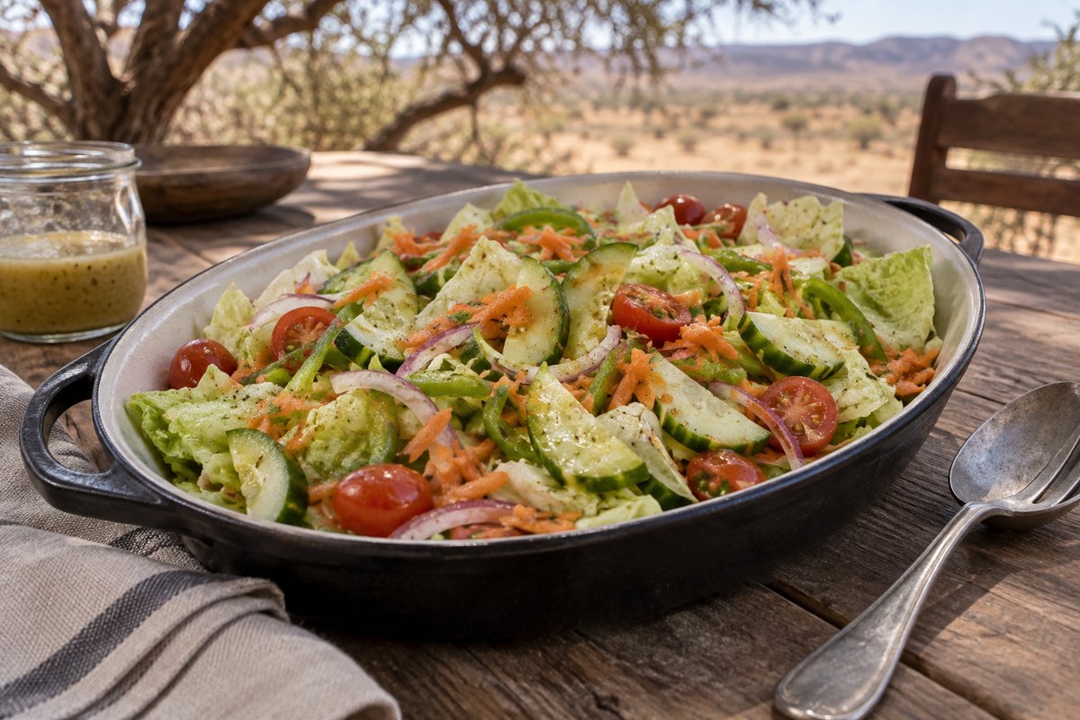 Garden Salad – homemade traditional South African recipe, plated and ready to serve