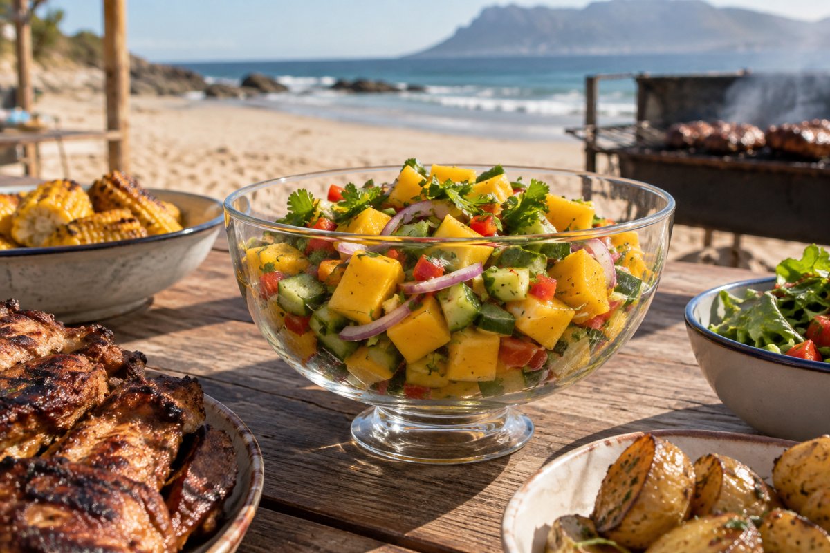 Mango Salad – homemade traditional South African recipe, plated and ready to serve