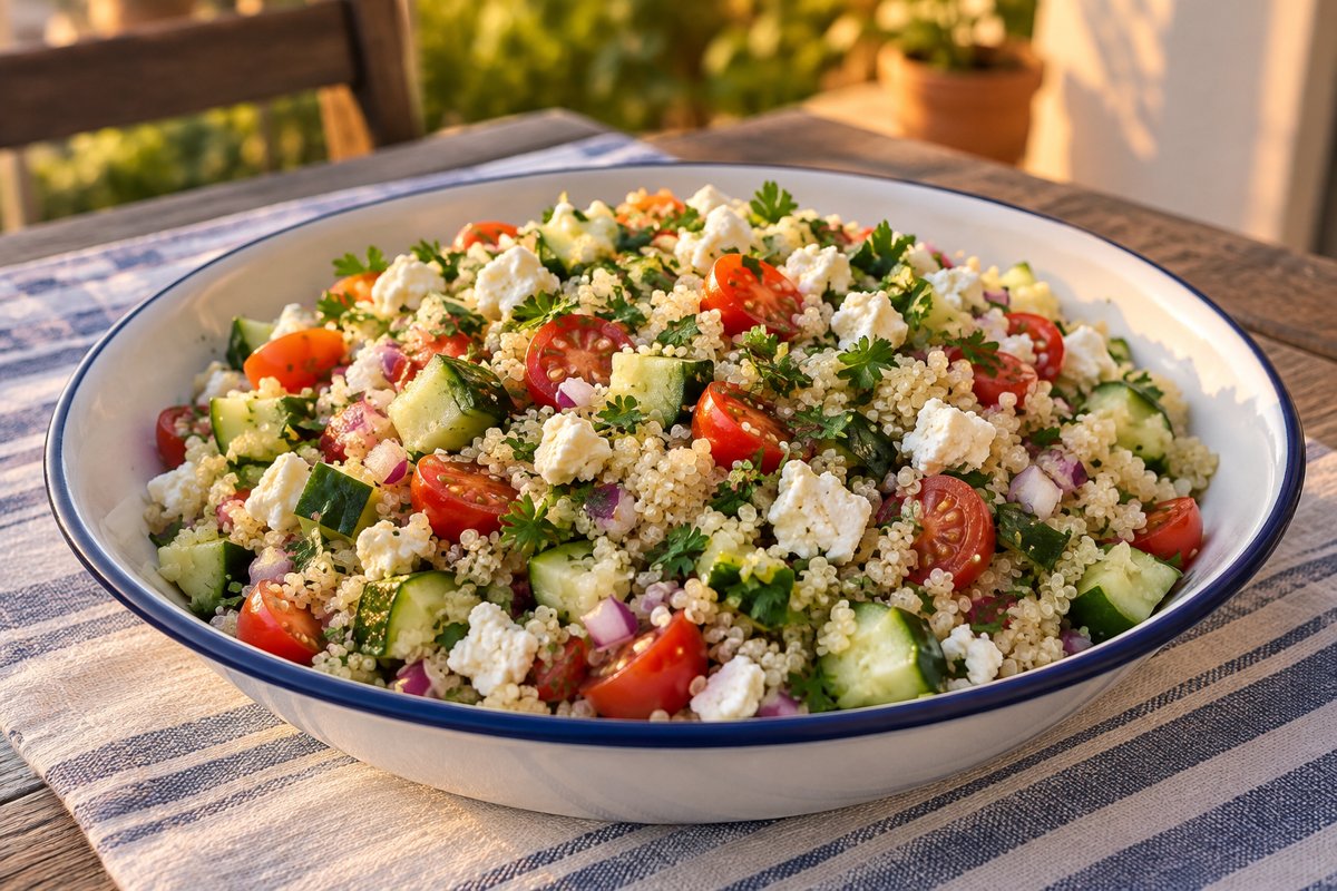 Quinoa Salad – homemade traditional South African recipe, plated and ready to serve
