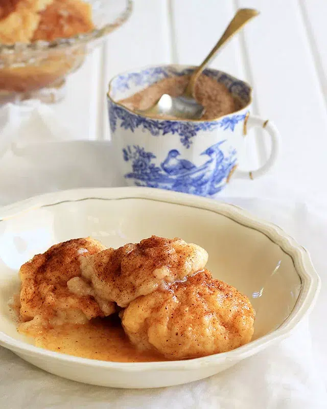 Souskluitjies (Cinnamon Dumplings) – homemade traditional South African recipe, plated and ready to serve
